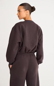 Automne femmes décontracté doux chaud polaire fermeture éclair à capuche personnalisable personnalisable sweat à capuche court pour les femmes - Product Image 6