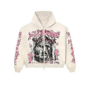 Sweat-shirt à capuche pour homme personnalisable, taille plus, coton lourd, pull-over de luxe vierge - Product Image 1