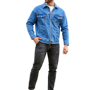 Chaqueta de Mezclilla de Alta Calidad para Hombre, Venta al Por Mayor, Chaqueta de Invierno Ajustada de Mezcla de Algodón, Chaqueta Casual de Moda con Botones - Product Image 5