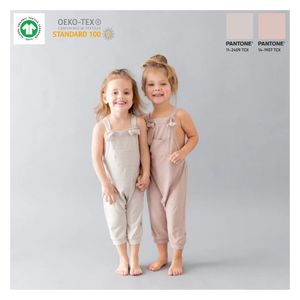 Abbigliamento per Neonati in Bambù Certificato FCS GRS GOTS, Tutina Personalizzabile, <span class=keywords><strong>Salopette</strong></span> Tinta Unita per Bambini - Product Image 1