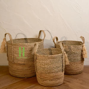 BEST-SELLER Meilleur prix Panier de rangement en jonc de mer Fait à la main pour la décoration du salon et la décoration de restaurant en provenance du Vietnam - Product Image 5
