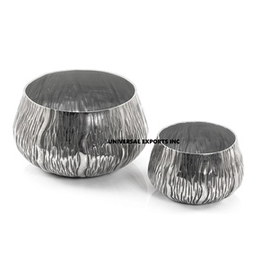 Tazón de Chocolate Plateado con Acabado Antiguo, Tazón de Chocolate Nuevo de Lujo, Hecho a Mano, Decorativo para Bodas - Product Image 1