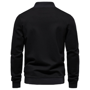 Chaqueta de béisbol universitaria de algodón con estampado de logotipo personalizado para hombre - Product Image 2