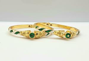 Dubai 24KT chapado en oro de moda para mujer 2 uds brazaletes de alta calidad conjunto Popular económico 2 GRM accesorio - Product Image 5