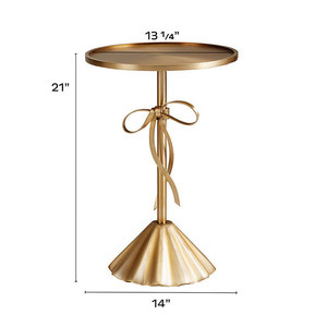 โต๊ะข้างโลหะสีทองสุดหรูพร้อมโบว์โต๊ะปลายตกแต่งทันสมัยสำหรับห้องนั่งเล่นและห้องนอน - Product Image 5