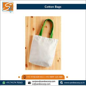 Exportador al por mayor en India Diseño moderno Color sólido 100% Bolsas de compras de algodón Bolsa de lona de calidad superior - Product Image 3