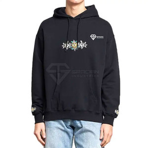 Sweats à capuche brodés pour hommes en grande quantité sur mesure pour l'hiver, en polaire, service OEM, dernier style de sweats à capuche brodés - Product Image 2