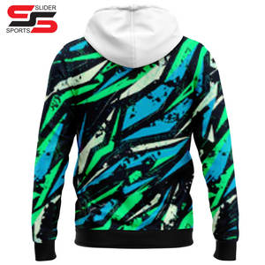 High Street hommes grande taille Denim polaire à capuche nouveau dernier Style Multi couleur épissure Boxy Fit Double couche Logo numérique impression 3D - Product Image 2