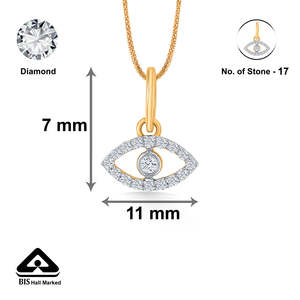 Collier pendentif œil porte-bonheur en laiton plaqué rhodium avec accent diamant pour femme - Product Image 5