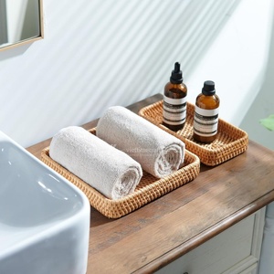 Cesta de Frutas de Ratán Natural, Juego de Bandeja Rectangular Tejida para Pan, Vajilla Hecha a Mano de Lujo para Decoración de Restaurantes y Cafeterías - Product Image 3