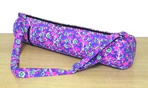 Sac de transport de tapis de yoga de luxe en coton léger à motifs floraux indiens imprimés à la main, avec bandoulière et fermeture éclair, idéal pour le voyage et la salle de sport - Product Image 2