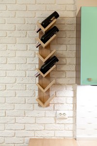 6 bouteilles de porte-bouteilles en bois d'acacia support de comptoir étagère de stockage de vin organisateur avec tire-bouchons et ouvreurs - Product Image 3