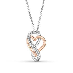 Collar Jeulia You Complete Me con Corazón Infinito en Plata, Regalo Romántico de Moda - Product Image 3