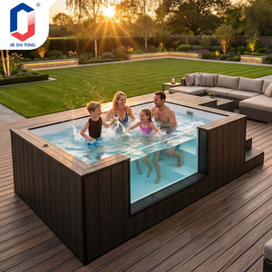 Container Fiberglass Above Ground Rectangle Pool for Garden & Hotel Use Adult & Kids Pump & LED <b>Light</b> UV Resistant Swimming pool - Product Image 1