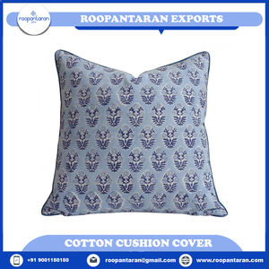 Latest Stylished Home Decor Pillow <b>Cover</b> 100% Cotton Fabric Hand Block Printing Piping <b>Cushion</b> <b>Cover</b> Hand Printed Pillow Case - Product Image 2