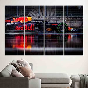 Impression sur toile exclusive de Formule 1 : Œuvre d'art vibrante de voitures de F1, LOT DE 4 TOILES - Product Image 1