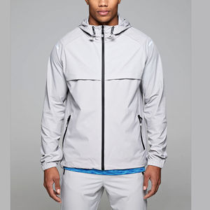 Veste coupe-vent à capuche vintage bleu ciel d'hiver de haute qualité 2026, 100% polyester, couleurs et logo personnalisés - Product Image 1