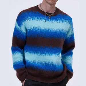 Haute qualité doux confortable Mohair mode porter pull pour hommes Logo personnalisé respirant nouveau style pull col rond pull - Product Image 5