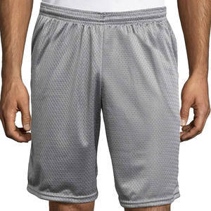 Pantalones cortos de bolsillo de malla para hombre de la mejor calidad con tira reflectante, diseño liso OEM personalizado, patrón sólido serigrafiado - Product Image 2