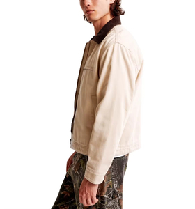 Chaqueta de trabajo de lona personalizada OEM para hombre, chaqueta de trabajador con forro acolchado de alta calidad, chaqueta de trabajo de lona de algodón con cremallera personalizada para hombre - Product Image 5