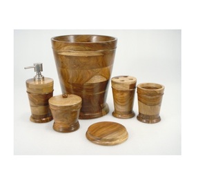 Accessoires de salle de bain en bois, 6 pièces, pour l'amélioration de la salle de bain - Product Image 2