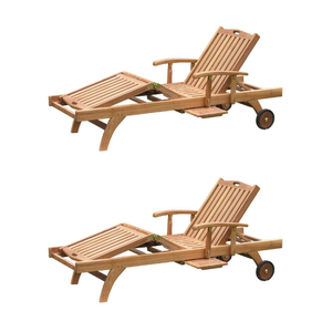Tumbona sin brazos Richmond Teak de la mejor calidad con reposabrazos duradera ecológica para uso en villas al aire libre colección elegante - Product Image 5