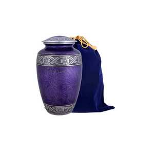 Urne funéraire en aluminium à texture légère en bois de style américain pour cendres d'adultes Produits commémoratifs en métal et laiton Fournitures funéraires pour animaux de compagnie - Product Image 2