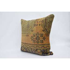 Cojín Decorativo Bohemio Vintage de Lana Tejida Kantha con Parches, 28x28 Pulgadas, Marrón, Ecológico, Antideslizante, para Cama o Suelo - Product Image 4