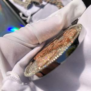 VVS Moissanite Diamond Iced Hip Hop Colgante Blanco Azul Zafiro Joyería Chapado en oro Pases Tester Con Encantadores Encantos - Product Image 2