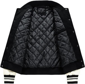 Veste universitaire en laine mérinos sur mesure pour homme avec manches en cuir, design patchwork, vente en gros, veste de baseball pour homme - Product Image 5