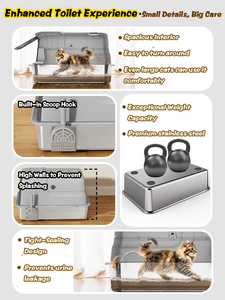XXXL Covered <span class=keywords><strong>Cat</strong></span> Katzen toilette | Anti-Tracking & Auslaufs icher | Ideal für <span class=keywords><strong>Maine</strong></span> Coons & Multi-<span class=keywords><strong>Cat</strong></span>-Häuser - Product Image 2