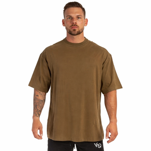 เสื้อยืดผู้ชายขนาดใหญ่พิเศษ หนัก 240/250/300 กรัม ผ้าฝ้าย 100% เนื้อหนา ทรงหลวม ไหล่ตก แบบเรียบ ไม่มีลาย แห้งเร็ว ระบายอากาศได้ดี - Product Image 1