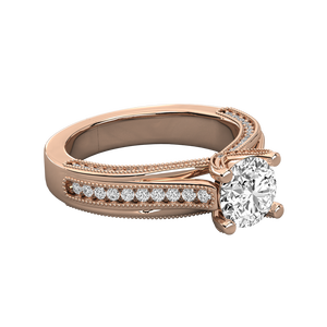 18K Gold Solitaire Round Cut Lab Grown Diamond Ladies Ring Brilliant Diamond Rings - Product Image 3