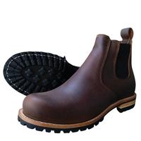 Sepatu bot Chelsea kulit sapi kualitas Premium, kulit asli buatan tangan dengan sol kualitas Premium produk Barat