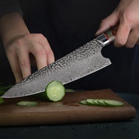 Couteau de Chef Japonais en Acier Damas Fait Main de Qualité Supérieure, Personnalisé, Service OEM/ODM, Manche en Bois, Compatible Lave-Vaisselle, Vente en Gros