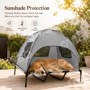 CANBO Cama para acampar para mascotas de <span class=keywords><strong>viaje</strong></span> al aire libre Cama elevada portátil para perros con dosel - Product Image 6