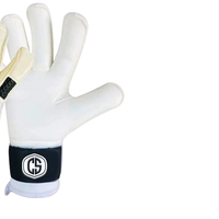 Gants de gardien de but professionnels CS respirants et réglables pour l'extérieur, paume en latex blanc, dos en silicone 3D injecté noir