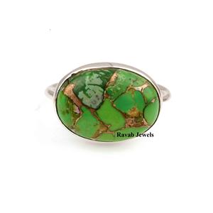 2025 Kingman <b>Turquoise</b> 925 Sterling Silver Gemstone <b>Ring</b> 18k <b>Gold</b> Eternity Vermeil Bezel Setting Perfect Wedding Gift 12x16mm - Product Image 5