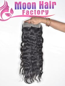 Bon produit Temple indien Cheveux humains aspect naturel fermeture ondulés doux soyeux Machine Double trame vendeur Extensions non traitées - Product Image 2