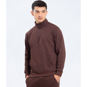 Sudadera con capucha y pantalón acampanado con media cremallera para hombre, Jersey de algodón suave pesado de 400gsm 100% de gran tamaño y alta calidad con logotipo personalizado - Product Image 5