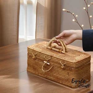 Cesta de almacenamiento de ratán de gran oferta, cesta de ratán para vajilla hecha a mano de Vietnam - Product Image 2