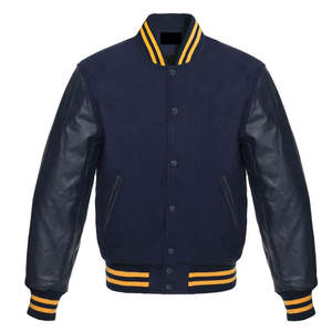 Veste de baseball personnalisée brodée, style Varsity, corps en laine, manches en cuir, pour hommes et femmes, uniforme d'équipe - Product Image 6
