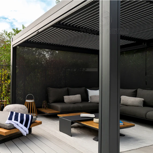 Ngoài trời nhôm tán treo tường không thấm nước louver mở mái che cơ giới pergola gazebo - Product Image 5