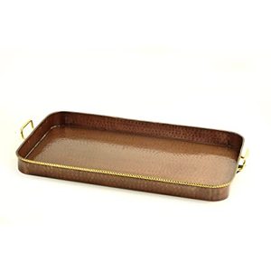 Nouveaux plateaux de service carrés en métal doré stockés hautement polis et martelés avec personnalisation pour les articles de salle à manger et de service - Product Image 6