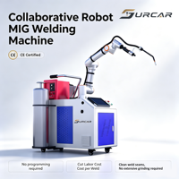 Robot de soudage collaboratif MIG 6 axes Cobot avec alimentateur de fil, fonction Drag Teach, charge utile 10 kg, chariot mobile, certifié CE pour la structure en acier, les tuyaux et les tubes