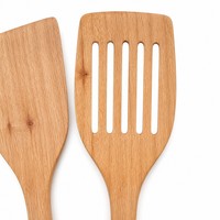 Ensemble d'ustensiles de cuisine personnalisés pour restaurant, couverts en bois écologiques comprenant une spatule et une cuillère à soupe, 6 pièces, lavage à la main uniquement