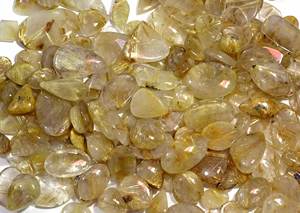 Vente en gros de pierre rutile naturelle dorée Cabochon en vrac Mélange de pierres précieuses en forme de bijoux en rutile Pierre précieuse de qualité - Product Image 2