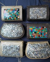 Pochette de soirée élégante en velours brodé de luxe pour femme, avec motif à sequins et décoration de perles