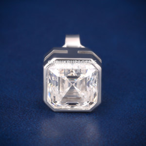 Pendientes de tuerca de diamante de moissanita con corte Asscher de 2CT, pendientes de tuerca cuadrados de plata 925 VVS Clarity Premium - Product Image 1