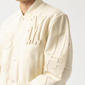 High Quality 100% Wool Custom Men's Varsity Baseball Jacket Stand Collar Street Style Embroidery Patches Crop varsity Design - Product Image 6